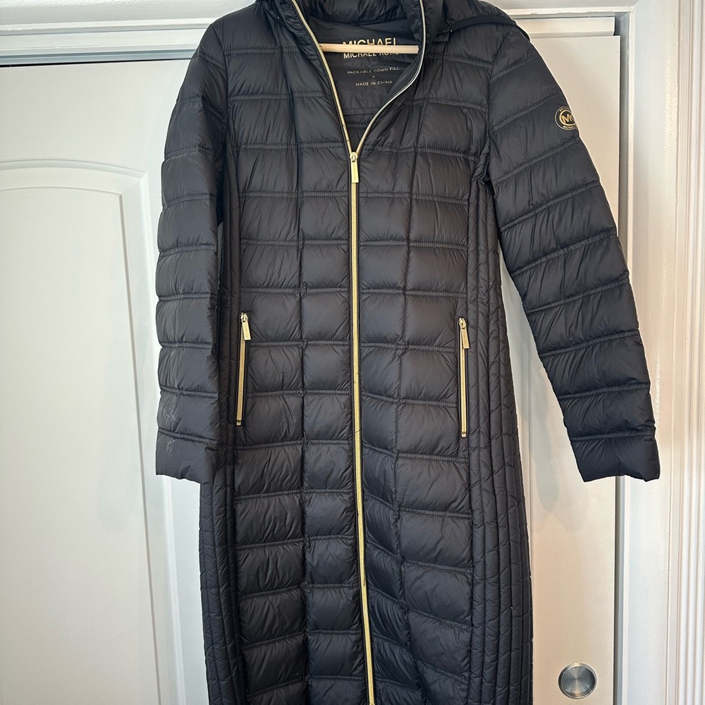 Michael Kors Women's Long Black Puffer Coat